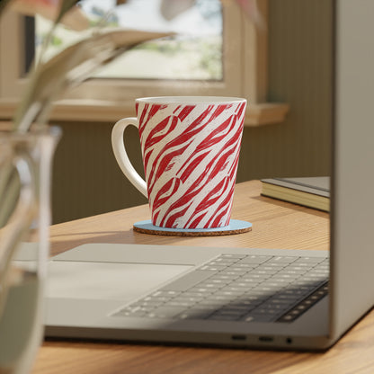 Candy Cane Zebra Print - Ceramic Latte Mug, 12oz - Perfect Hot Chocolate Mug