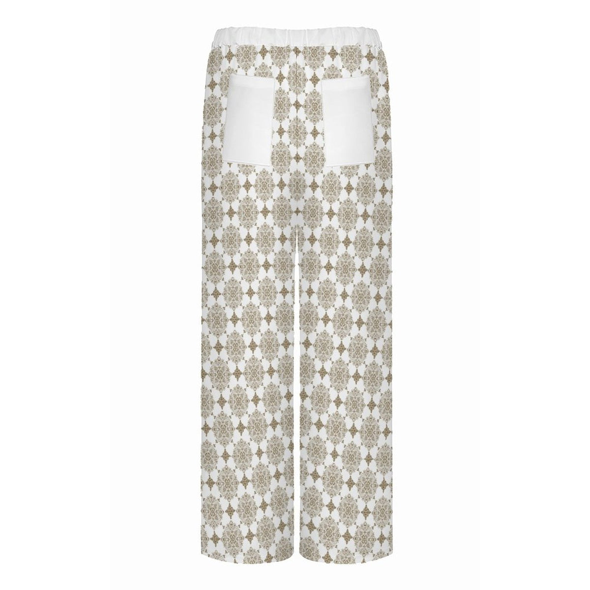 Tan Mosaic Tiles | Women's Straight Wide-Leg Crop Pants