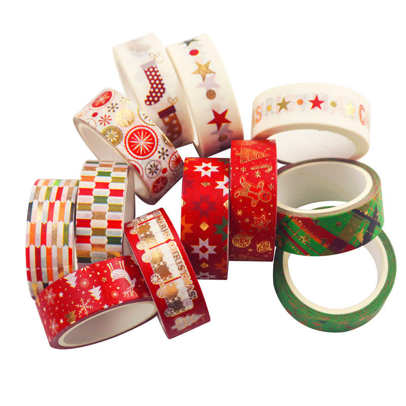 12 Rolls of Christmas Washi Tape | 15mm Rolls To Add To Your Collection