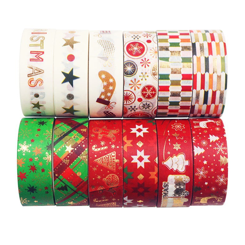 12 Rolls of Christmas Washi Tape | 15mm Rolls To Add To Your Collection