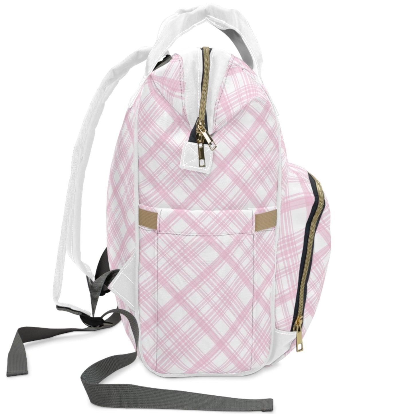 Canadian Pink Plaid - Multifunctional Diaper Backpack