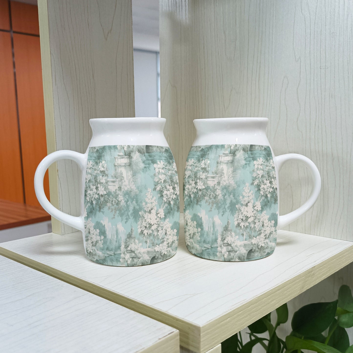 Mint Toile 450 ml Milk Vase