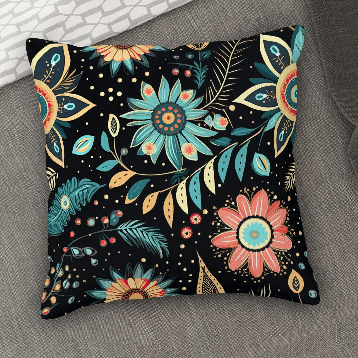 Western Corduroy Throw Pillow Cover (Double-Sided Design)