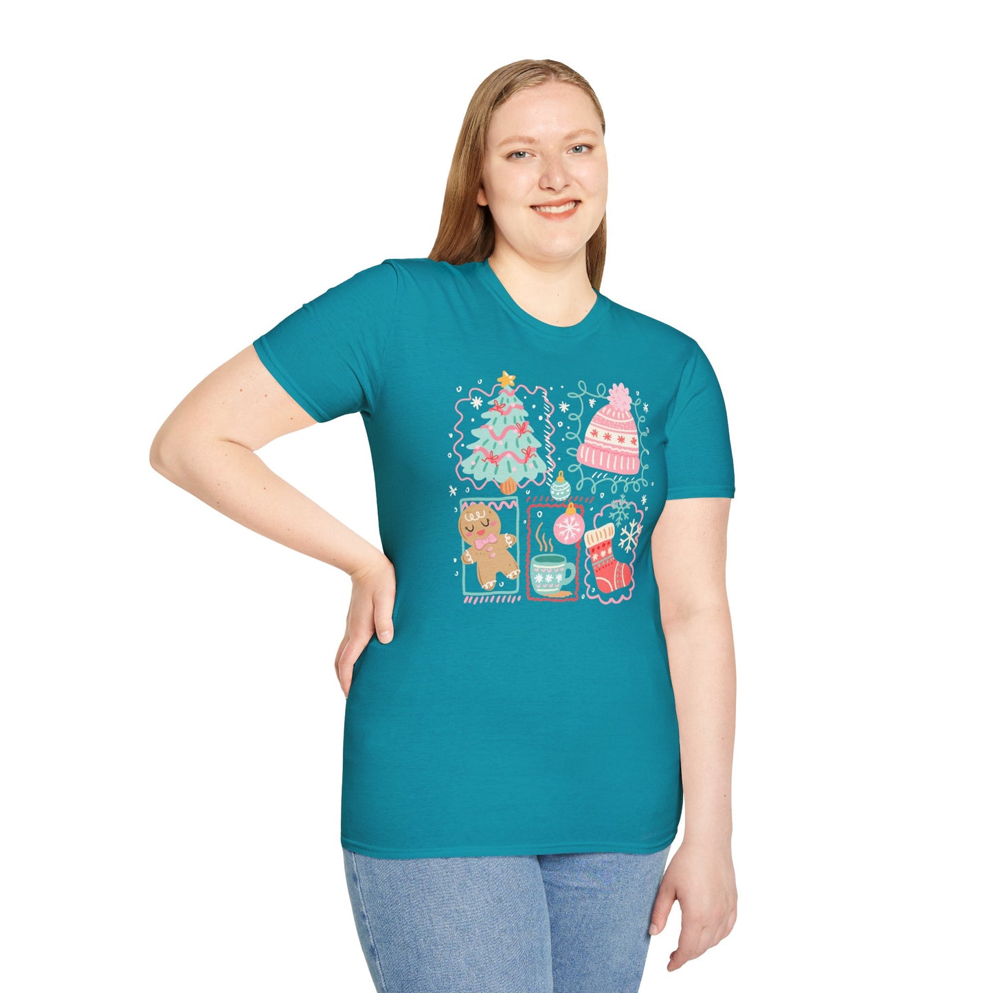 Christmas Retro Coquette | Unisex Soft-Style Cotton T-Shirt – Lightweight, Comfortable, Everyday Ready