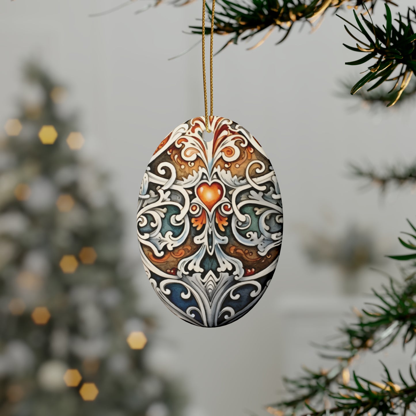 Gold Heart Gem | Ceramic Ornaments (1pcs, 5pcs, 10pcs, 20pcs)