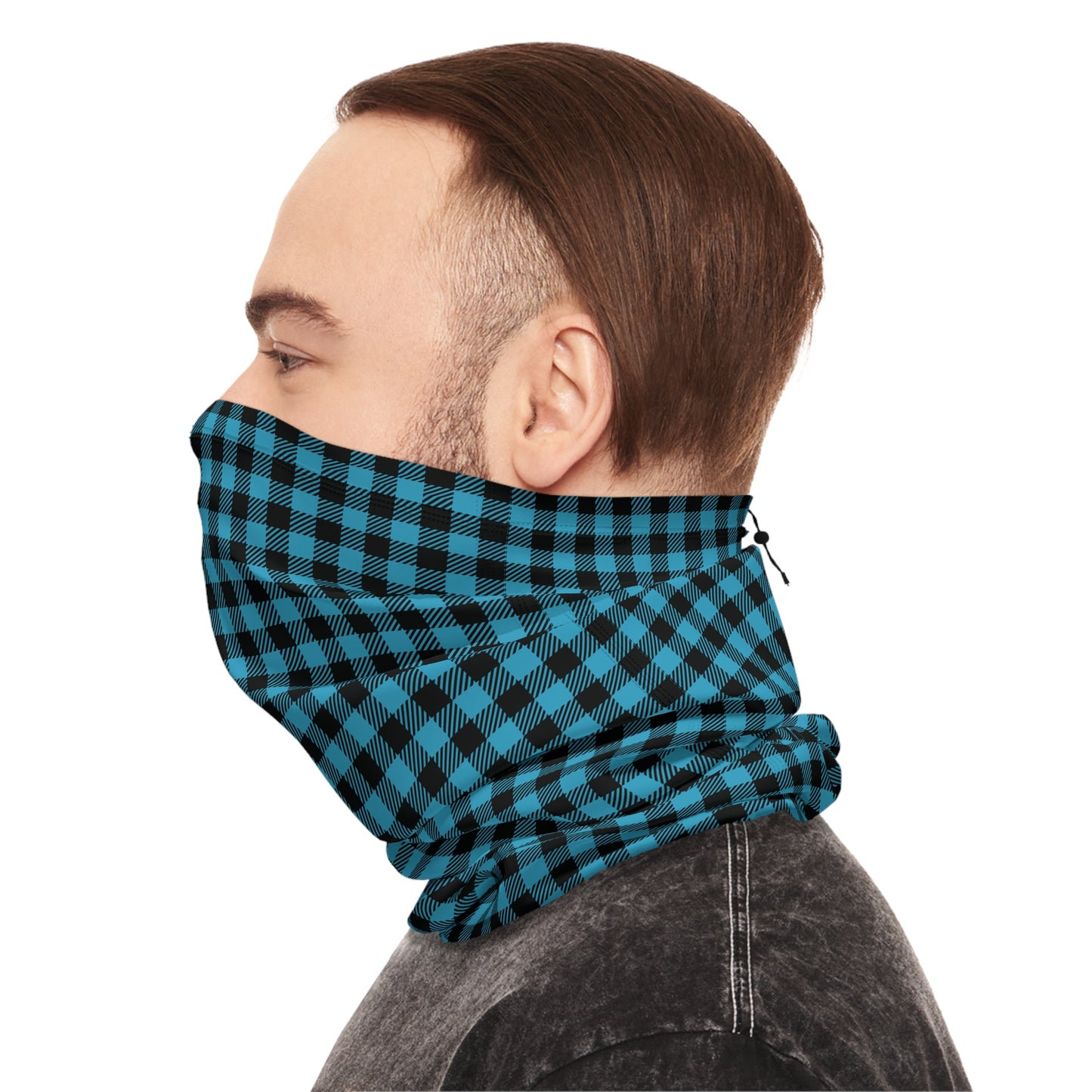 Arctic Vortex-Ready Neck Gaiter – Adjustable Fleece-Blend Winter Warmth in Buffalo Plaid