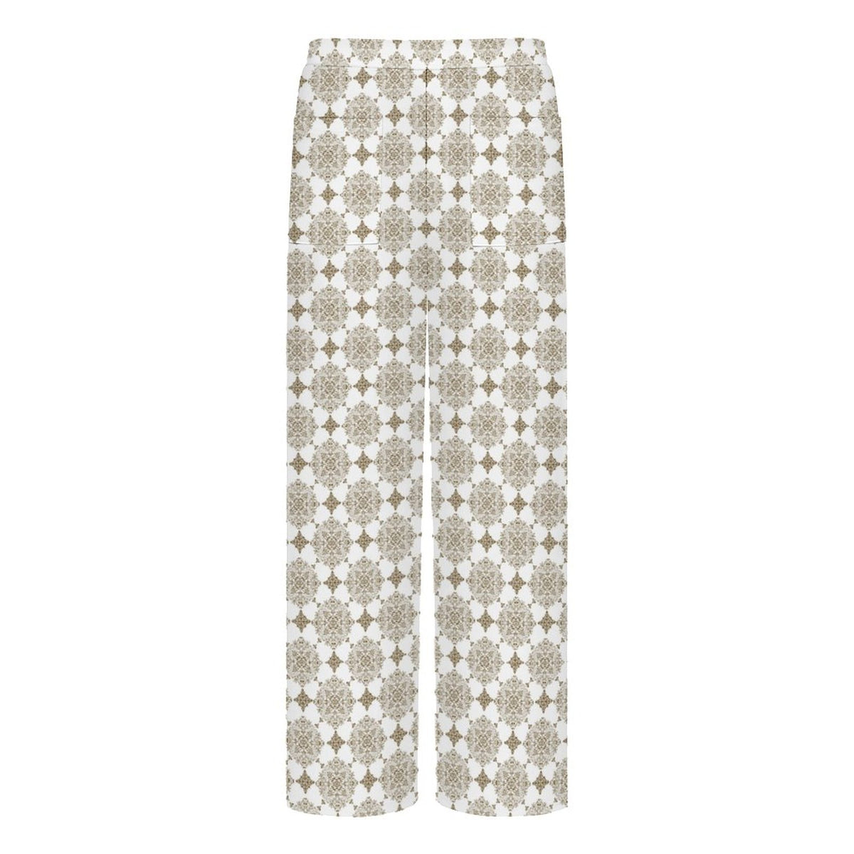 Tan Mosaic Tiles | Women's Straight Wide-Leg Crop Pants