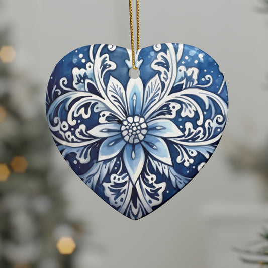 Blue Swirl Ceramic Christmas Ornament (1pcs, 5pcs, 10pcs, 20pcs)