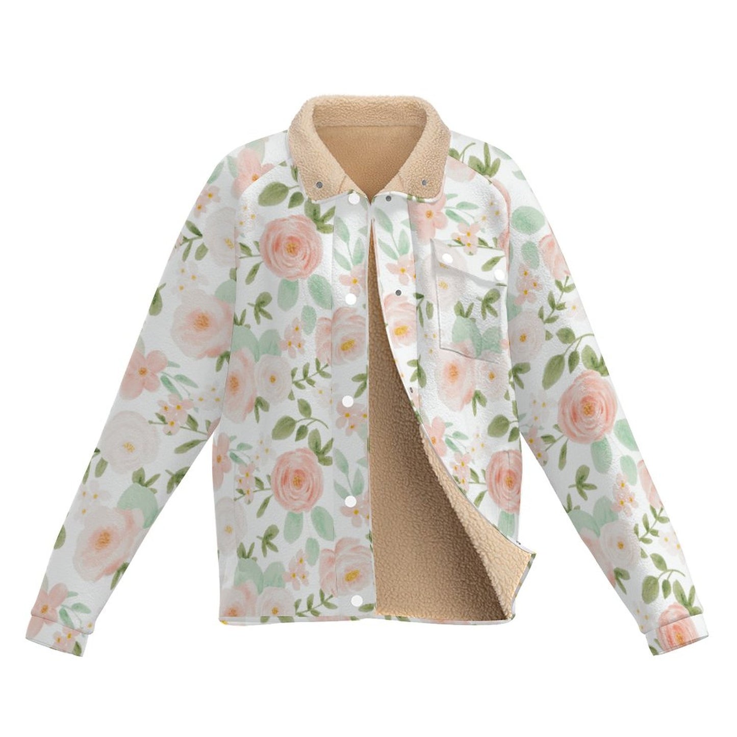 Easy Florals | Women's Casual Fleece Jacket - Warm, Soft, and Weekend-Ready