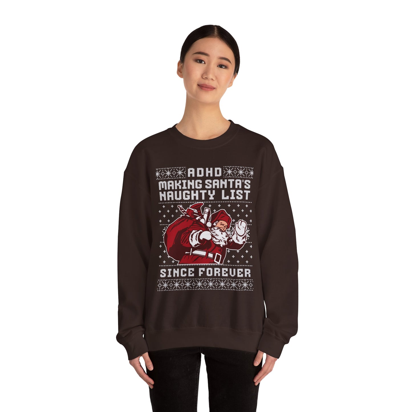 ADHD: Making Santa's Naughty List Since Forever – Unisex Heavy Blend Sweatshirt – Cozy Everyday Warmth