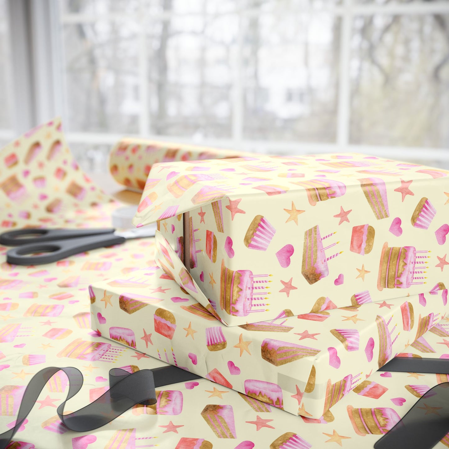 Birthday Cake Pink Icing - Custom Wrapping Paper