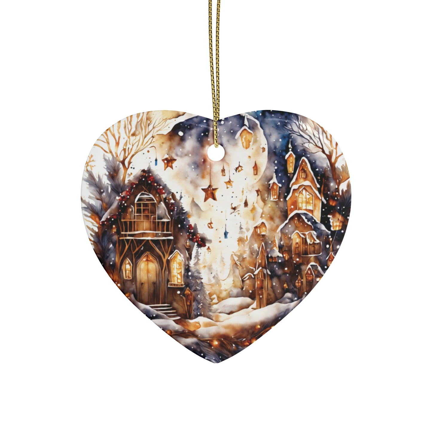 Idyllic Fantasy Christmas Scene | Ceramic Ornaments (1pcs, 5pcs, 10pcs, 20pcs) - 18