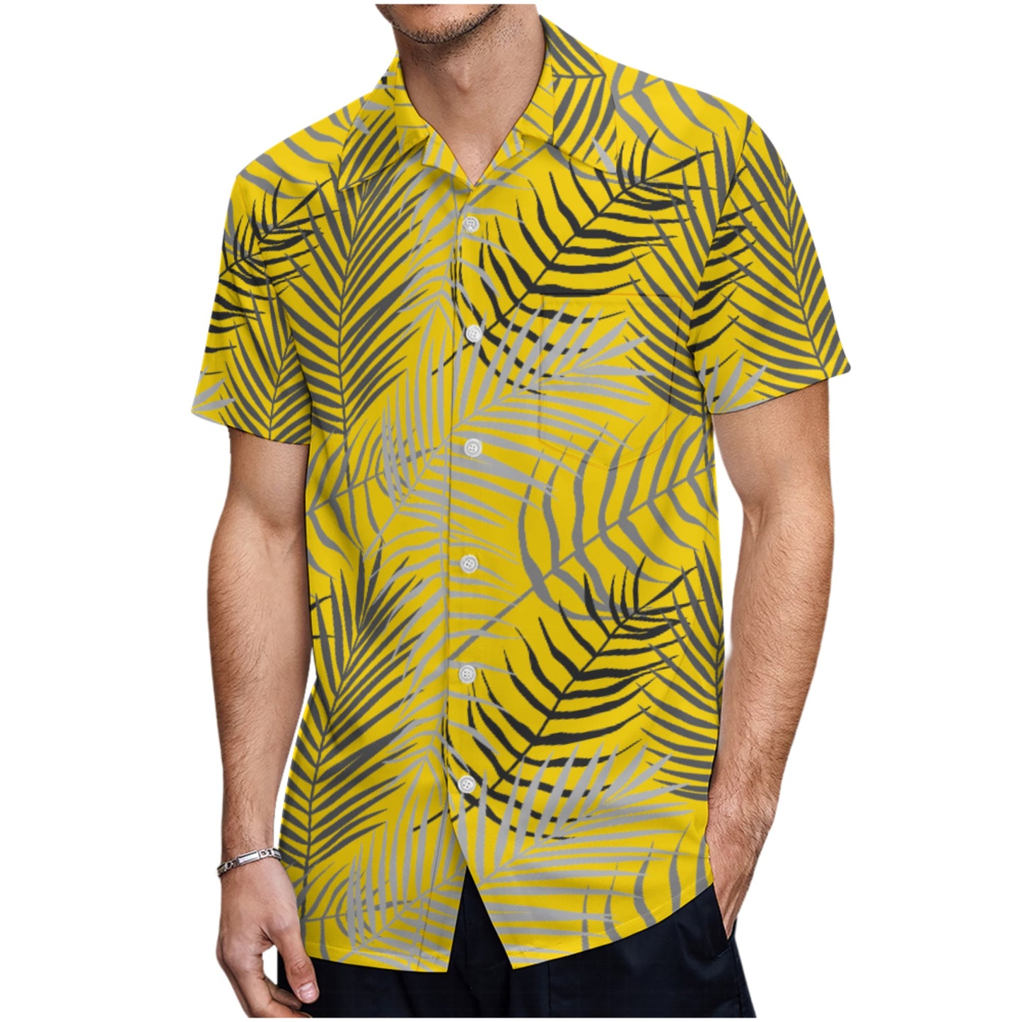 Tropical Fern Button Up Hawaiian Shirt - Perfect for your Summer Getaway!