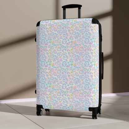 Pink Tie-Dye Leopard Print Suitcases Available in 3 Sizes (Small, Medium, & Large)