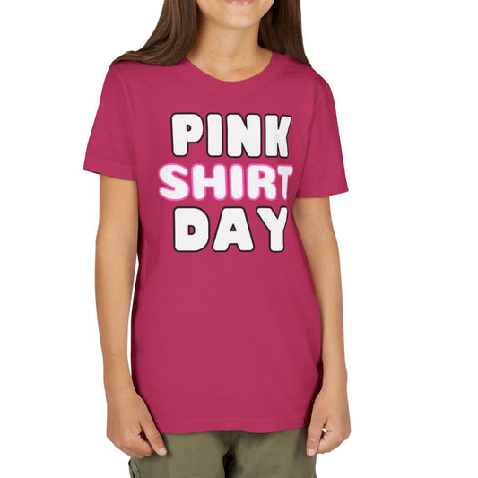 Pink Shirt Day - Youth Lightweight Short Sleeve Tee – Soft, Stylish, and Durable