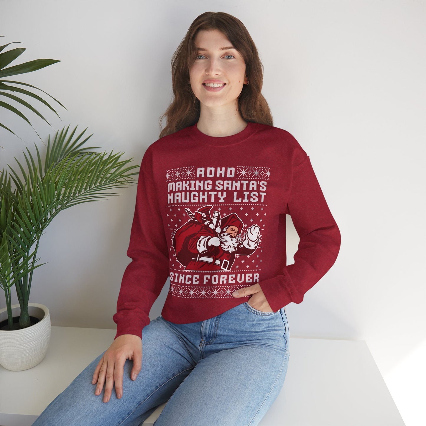 ADHD: Making Santa's Naughty List Since Forever – Unisex Heavy Blend Sweatshirt – Cozy Everyday Warmth