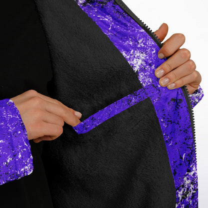 Grunge Zipper Cloak/Cape – Stylish, Warm, and Functional Purple copy