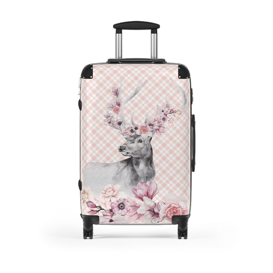 Floral Elk Suitcases - Durable Hard-shell Luggage with Built-in Lock and 360° Swivel Wheels