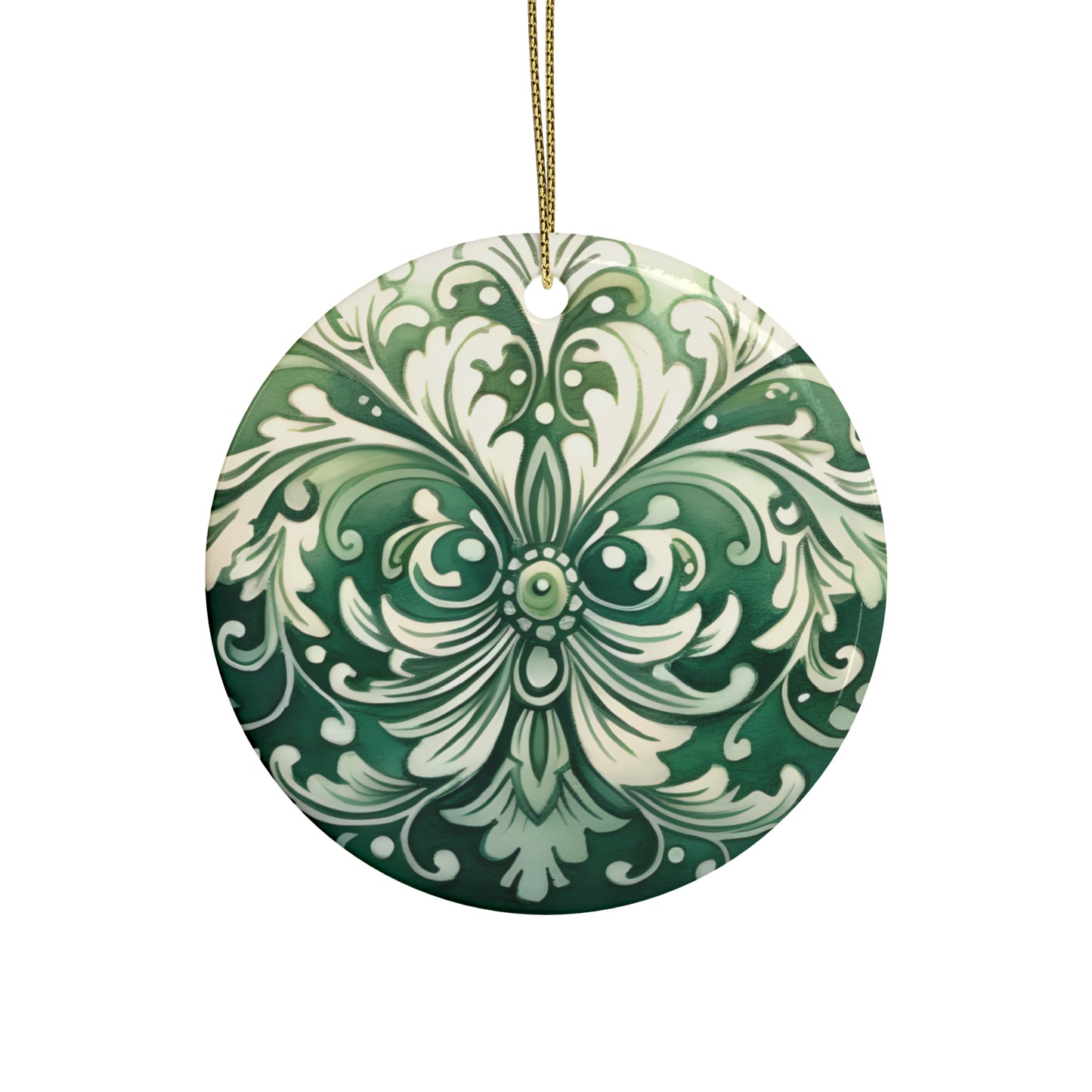 Green Swirl Ceramic Christmas Ornaments (1pcs, 5pcs, 10pcs, 20pcs)