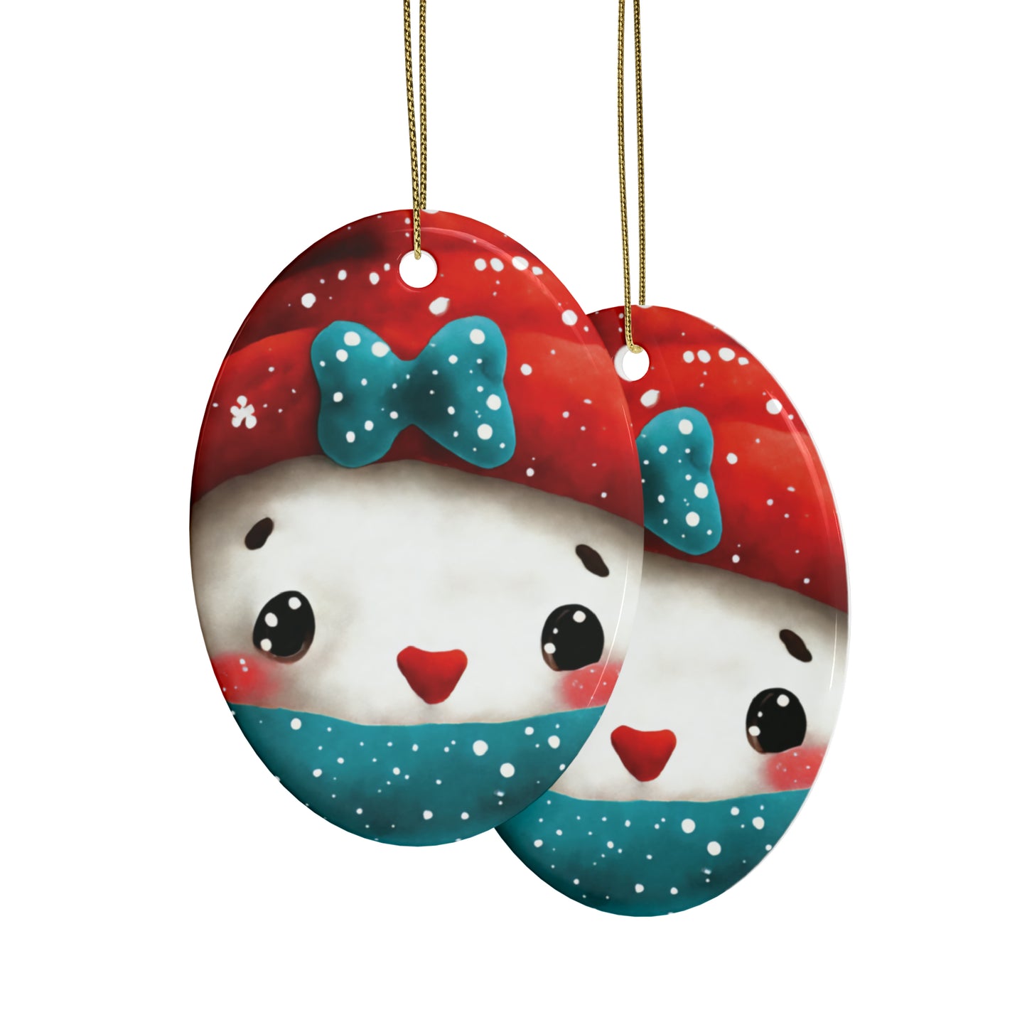 Woodland Creature | Ceramic Christmas Ornaments (1pcs, 5pcs, 10pcs, 20pcs) - Design 9