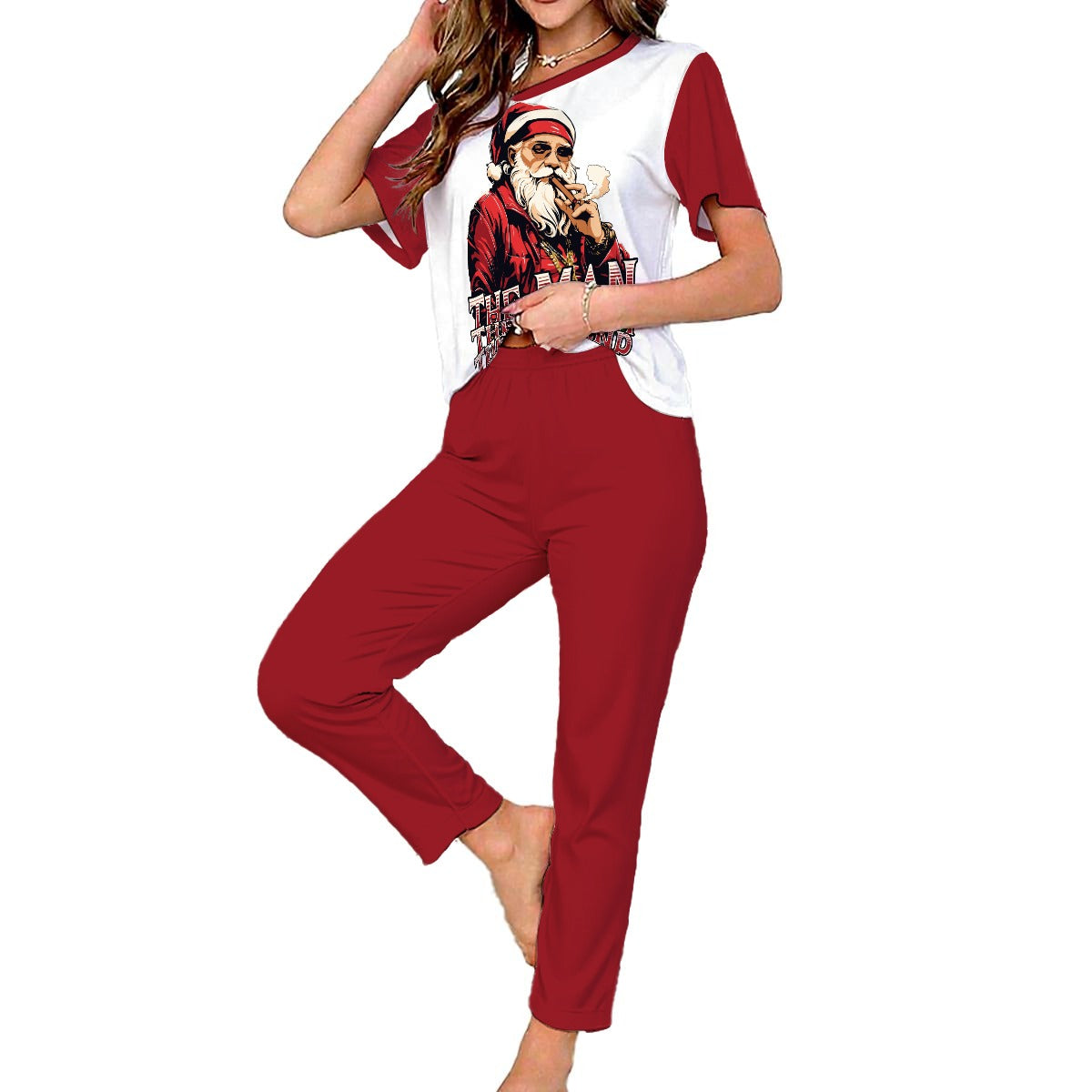 Santa, The Man, The Myth, The Legend | Women’s Loungewear PJ Set – Soft Double-Brushed Comfort
