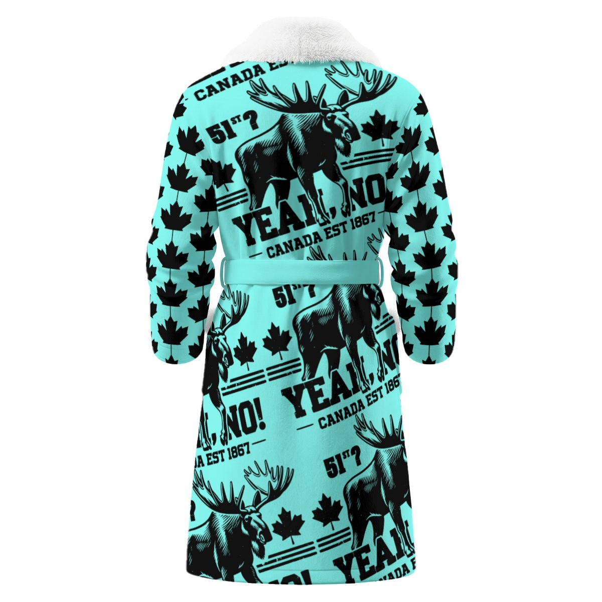 51st? Yeah, No! | Plush Fleece Men’s Bathrobe - Cozy Warmth – Soft Shawl Collar Comfort