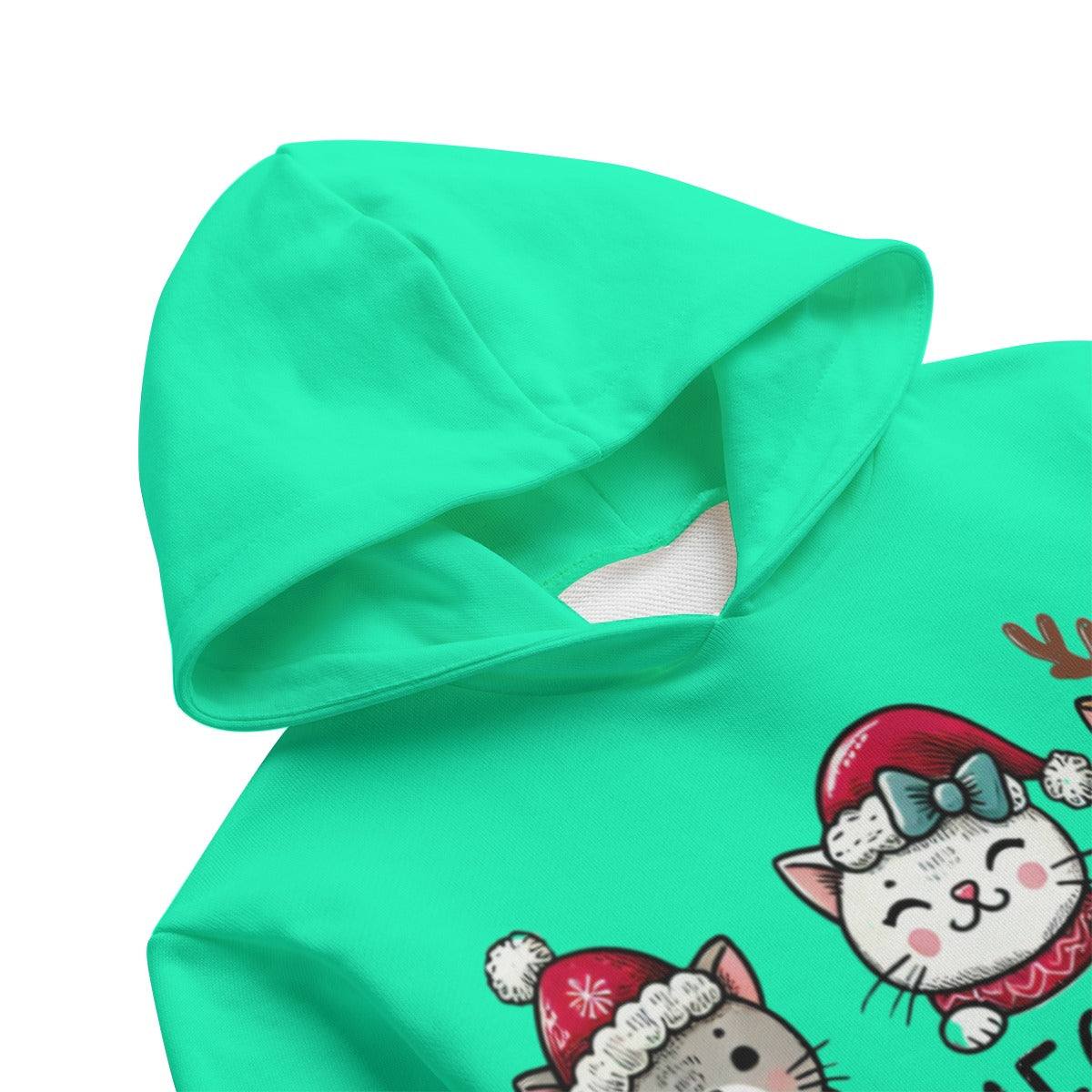 Meowy Christmas | Classic Kids’ Cotton Hooded Sweatshirt - Soft, Warm & Built for Play
