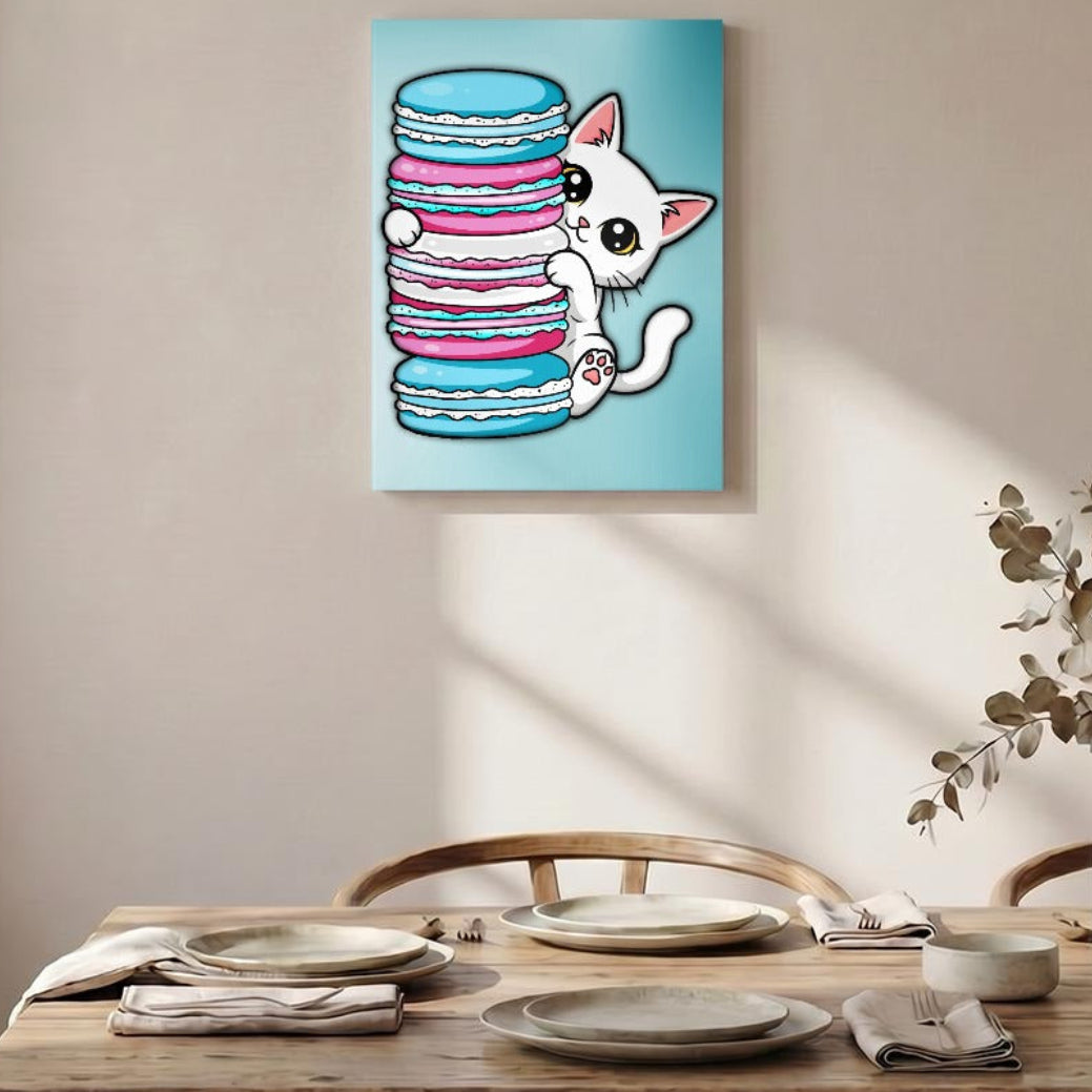 Peeking Kitten | Vertical Framed Canvas Wall Art - Ready-to-Hang