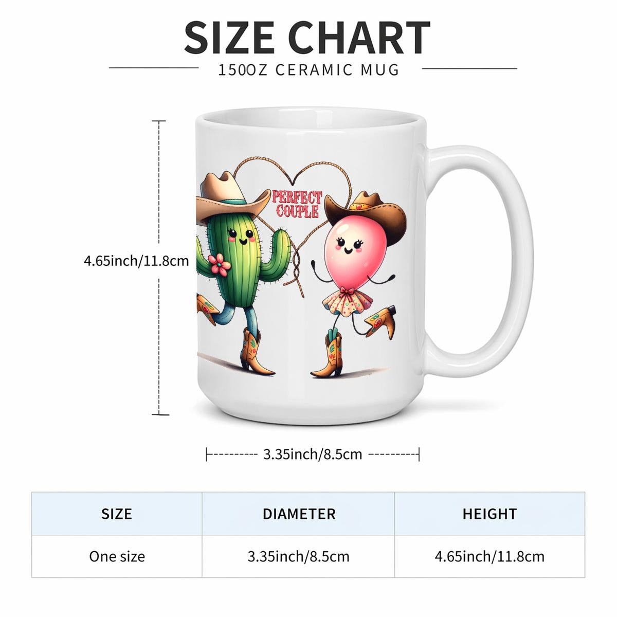 Perfect Coupling | 15 oz Ceramic Mug Printed in Canada - Prickly Couple