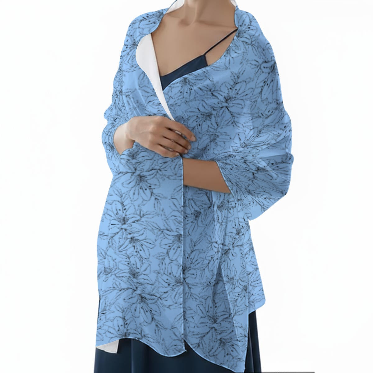 Spring Orchid Collection | Lightweight Silky Rectangular Scarf Shawl - Effortless Everyday Elegance