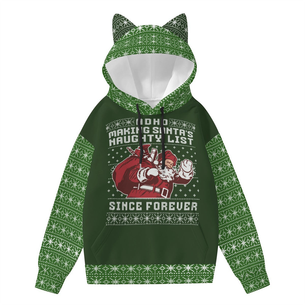 Santa's Naughty List | Cozy Cat Ear Hoodie - Everyday Cute, Fun, and Ready to Wear Comfort