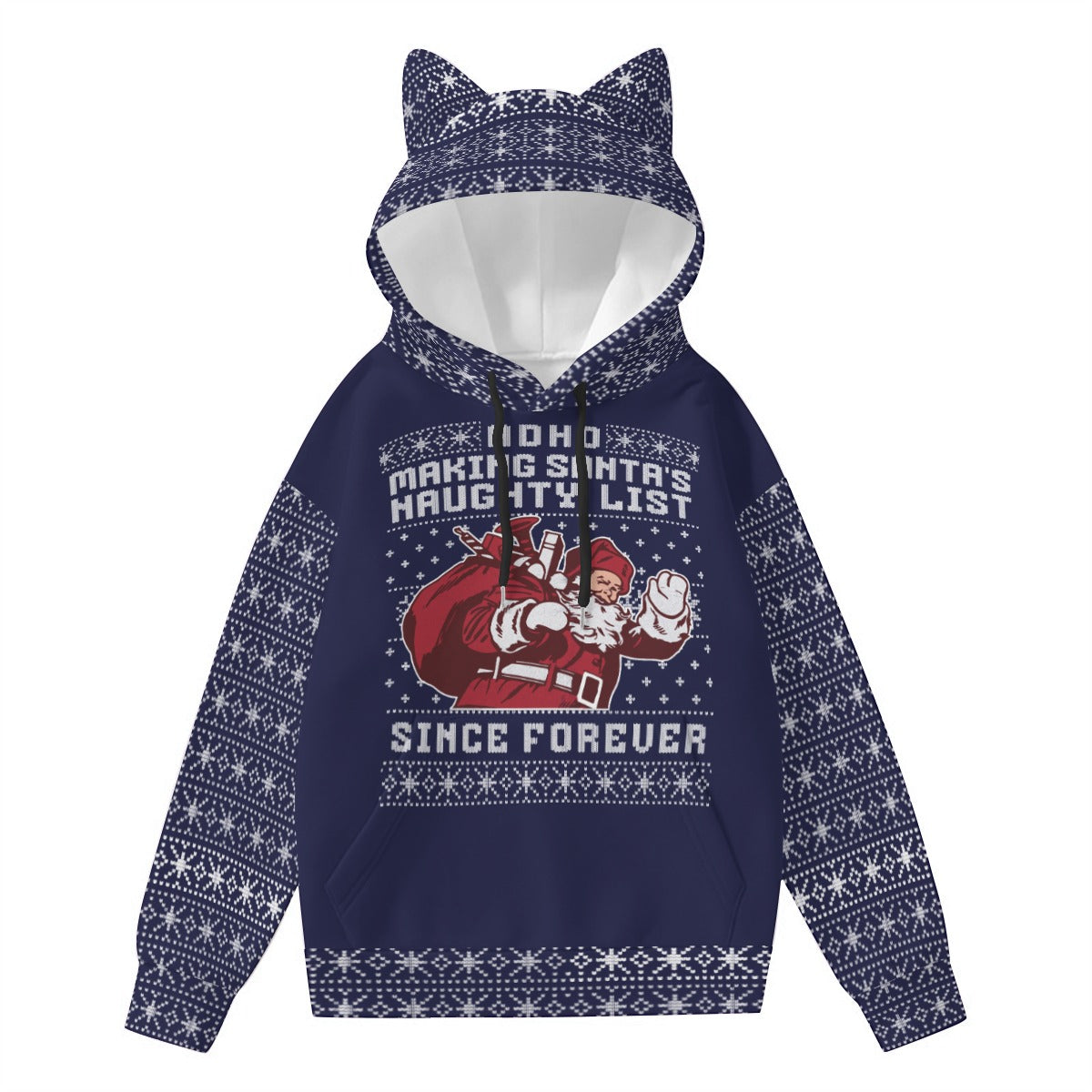 Santa's Naughty List | Cozy Cat Ear Hoodie - Everyday Cute, Fun, and Ready to Wear Comfort