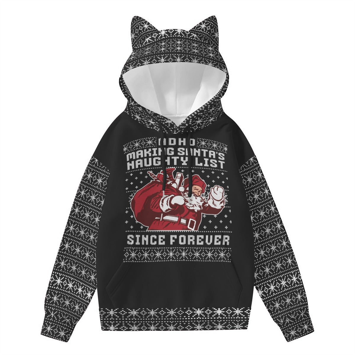 Santa's Naughty List | Cozy Cat Ear Hoodie - Everyday Cute, Fun, and Ready to Wear Comfort