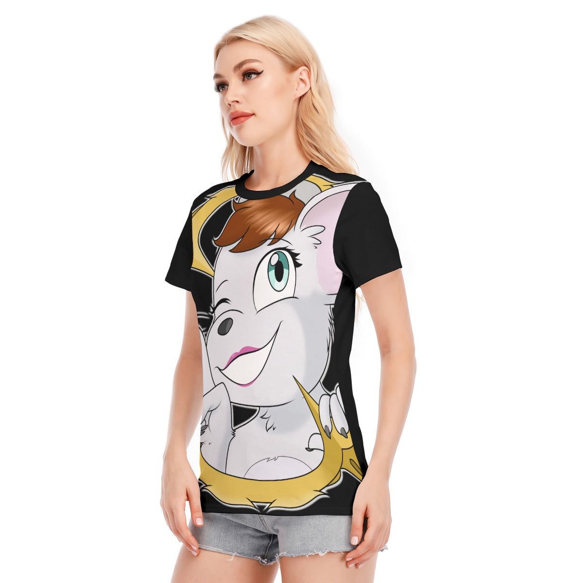 All-Over Print Women's Round Neck T-Shirt | 190GSM Cotton