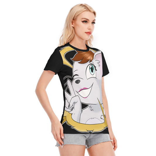 All-Over Print Women's Round Neck T-Shirt | 190GSM Cotton