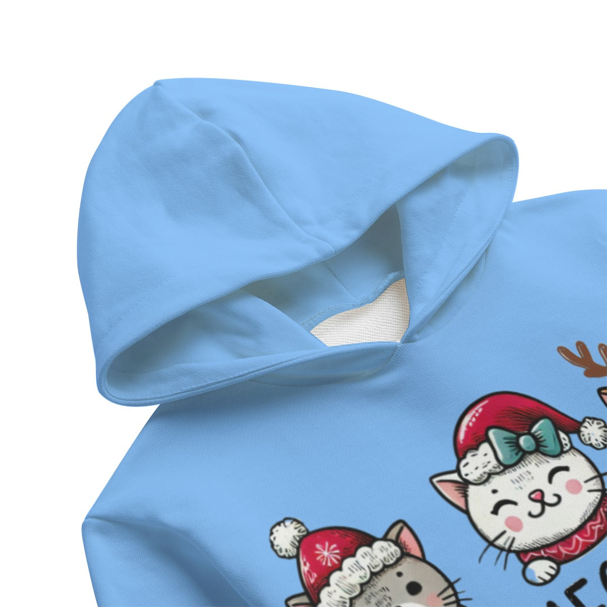 Meowy Christmas | Classic Kids’ Cotton Hooded Sweatshirt - Soft, Warm & Built for Play