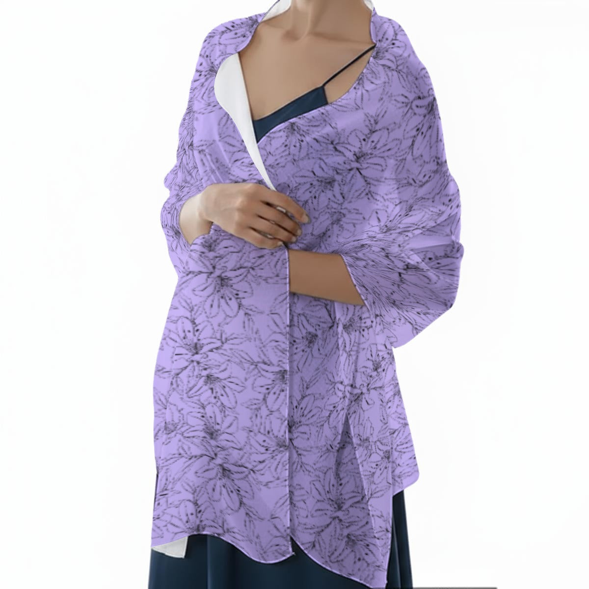 Spring Orchid Collection | Lightweight Silky Rectangular Scarf Shawl - Effortless Everyday Elegance