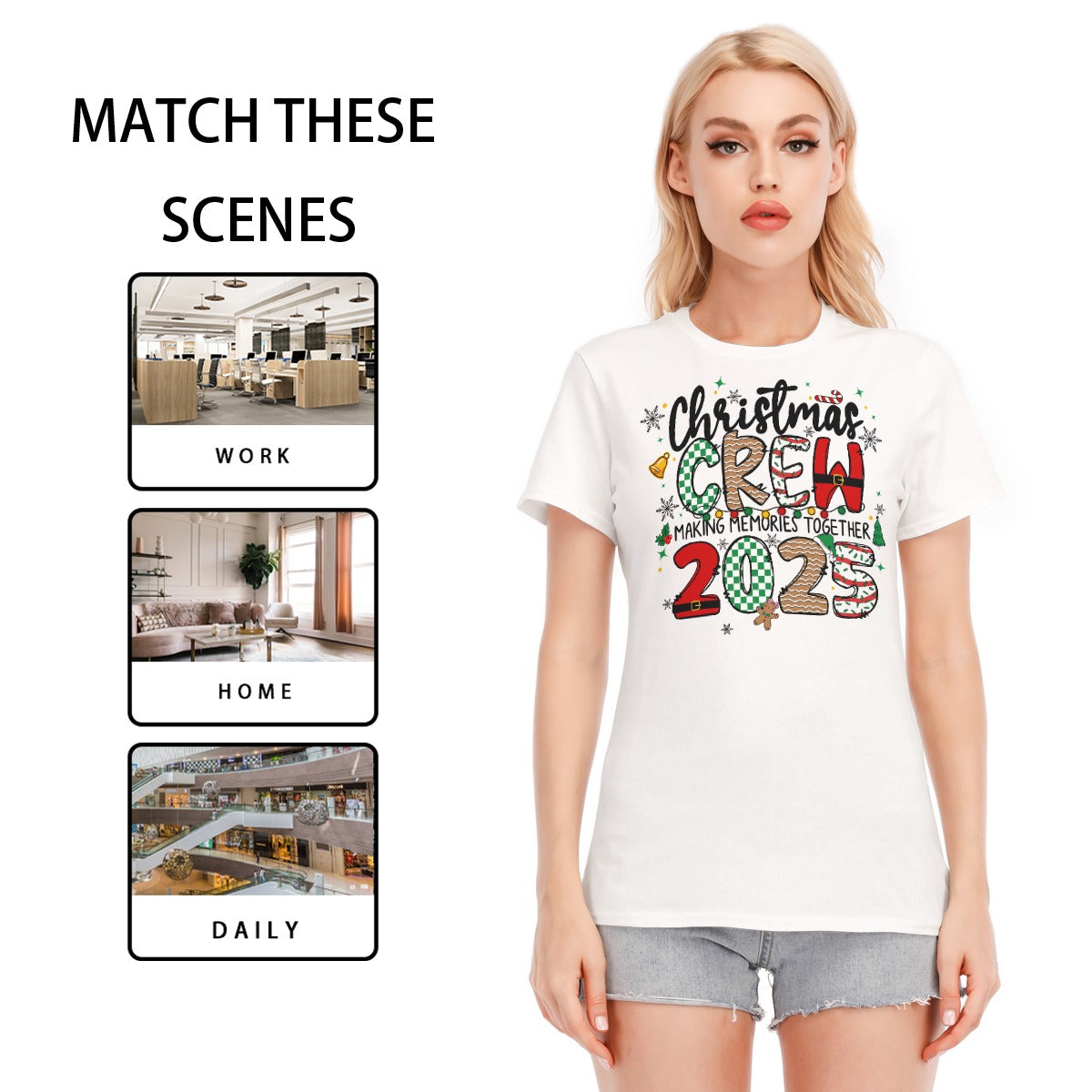 Christmas Crew 2025 | Women's Crew Neck T-Shirt | Everyday Comfort – Soft, Cool & Easy to Wear