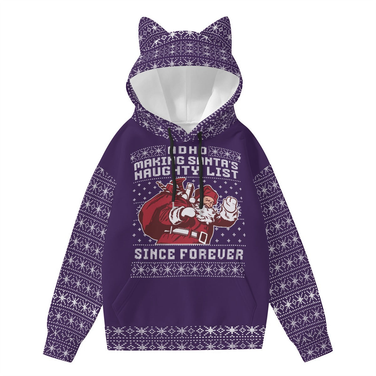 Santa's Naughty List | Cozy Cat Ear Hoodie - Everyday Cute, Fun, and Ready to Wear Comfort