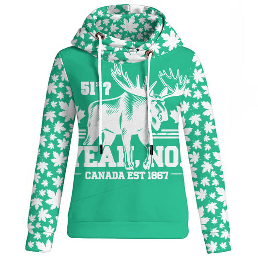 51st? Yeah, No! | Women’s Shawl Collar Hoodie - Relaxed Fit Bold Comfort Layer - Neon and White