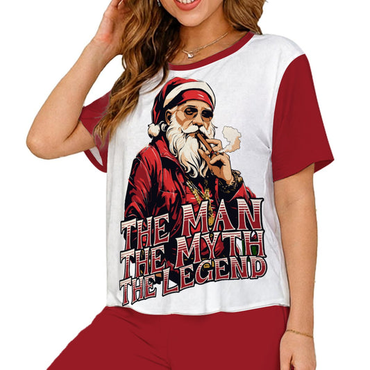 Santa, The Man, The Myth, The Legend | Women’s Loungewear PJ Set – Soft Double-Brushed Comfort