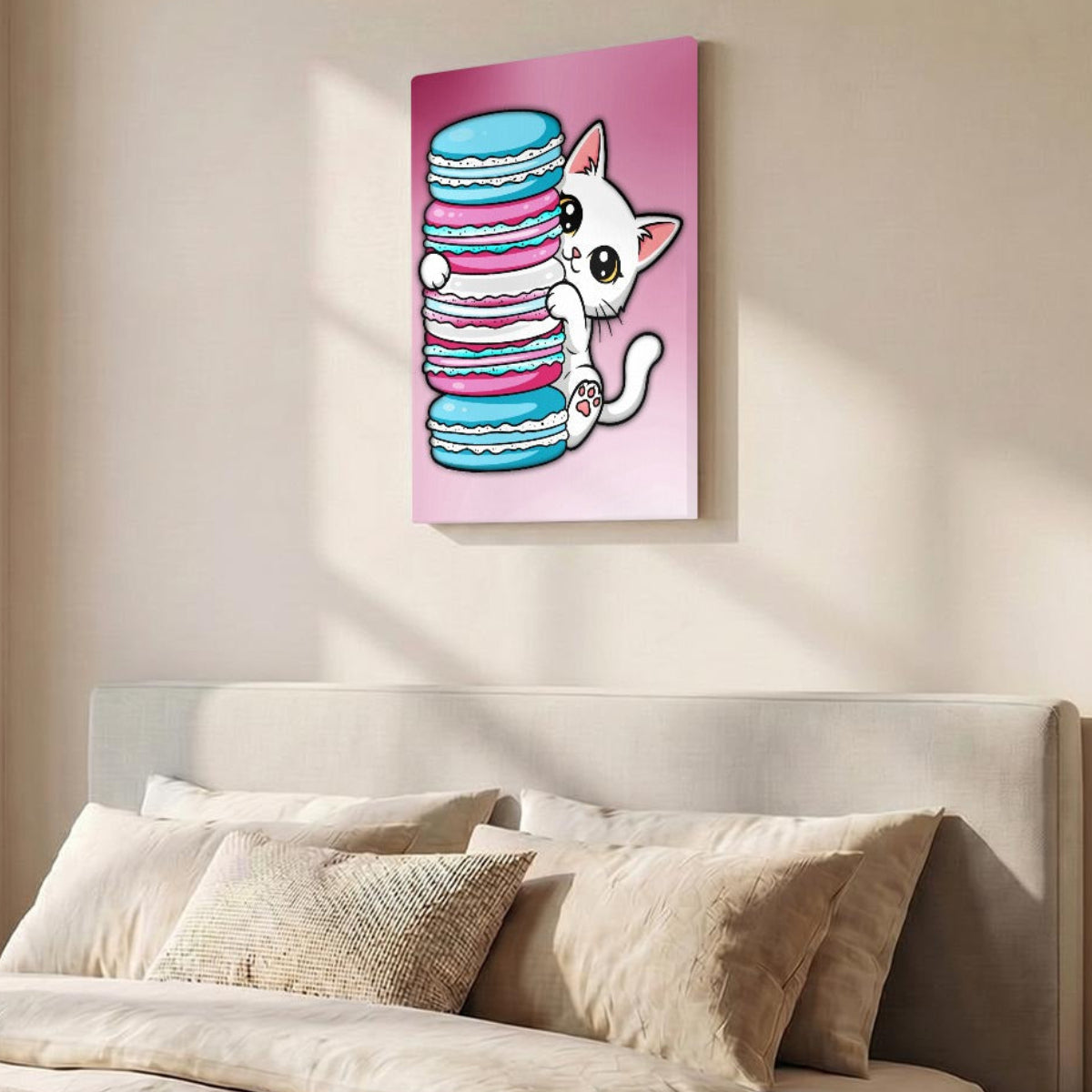 Peeking Kitten | Vertical Framed Canvas Wall Art - Ready-to-Hang