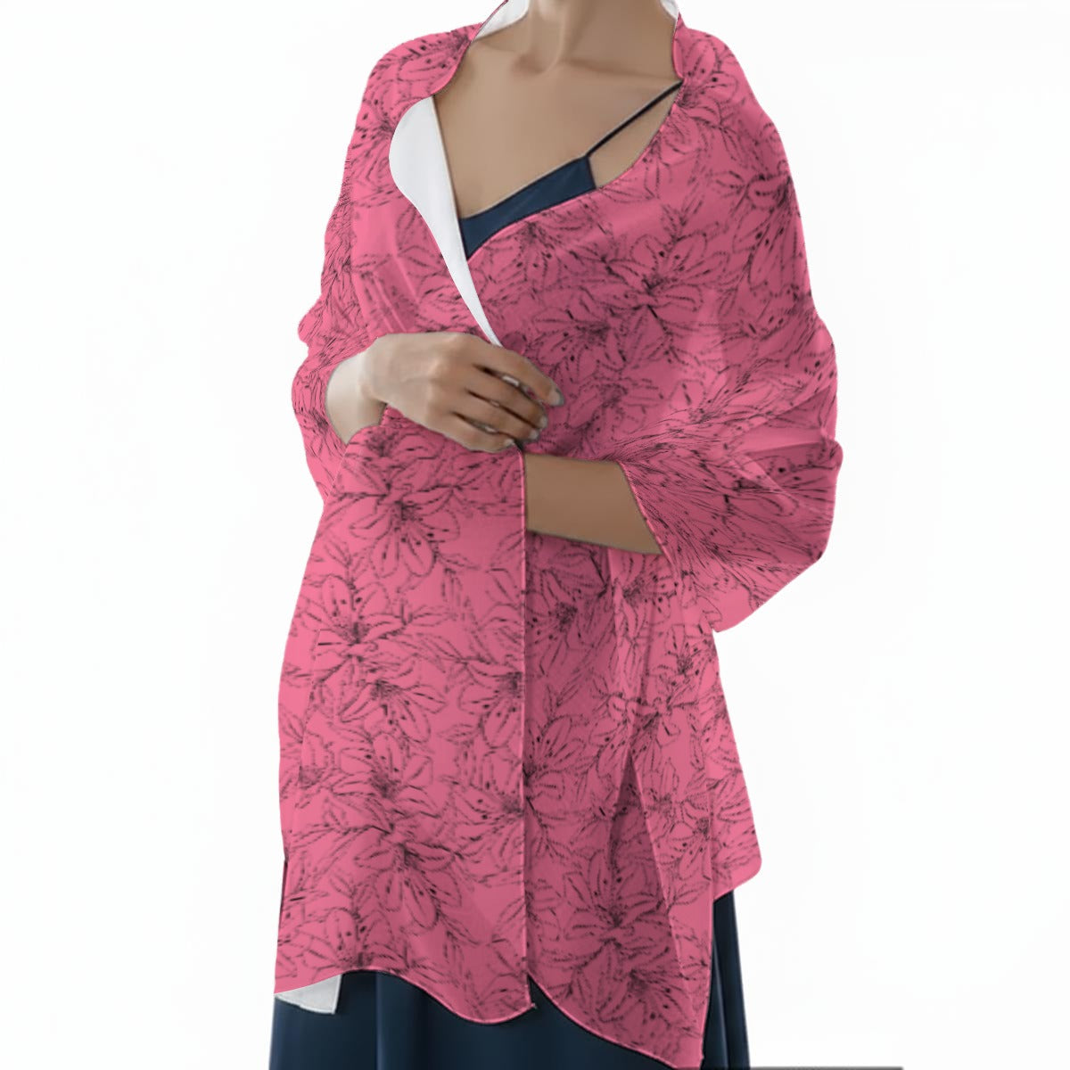 Spring Orchid Collection | Lightweight Silky Rectangular Scarf Shawl - Effortless Everyday Elegance
