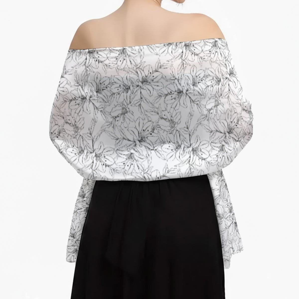 Spring Orchid Collection | Lightweight Silky Rectangular Scarf Shawl - Effortless Everyday Elegance