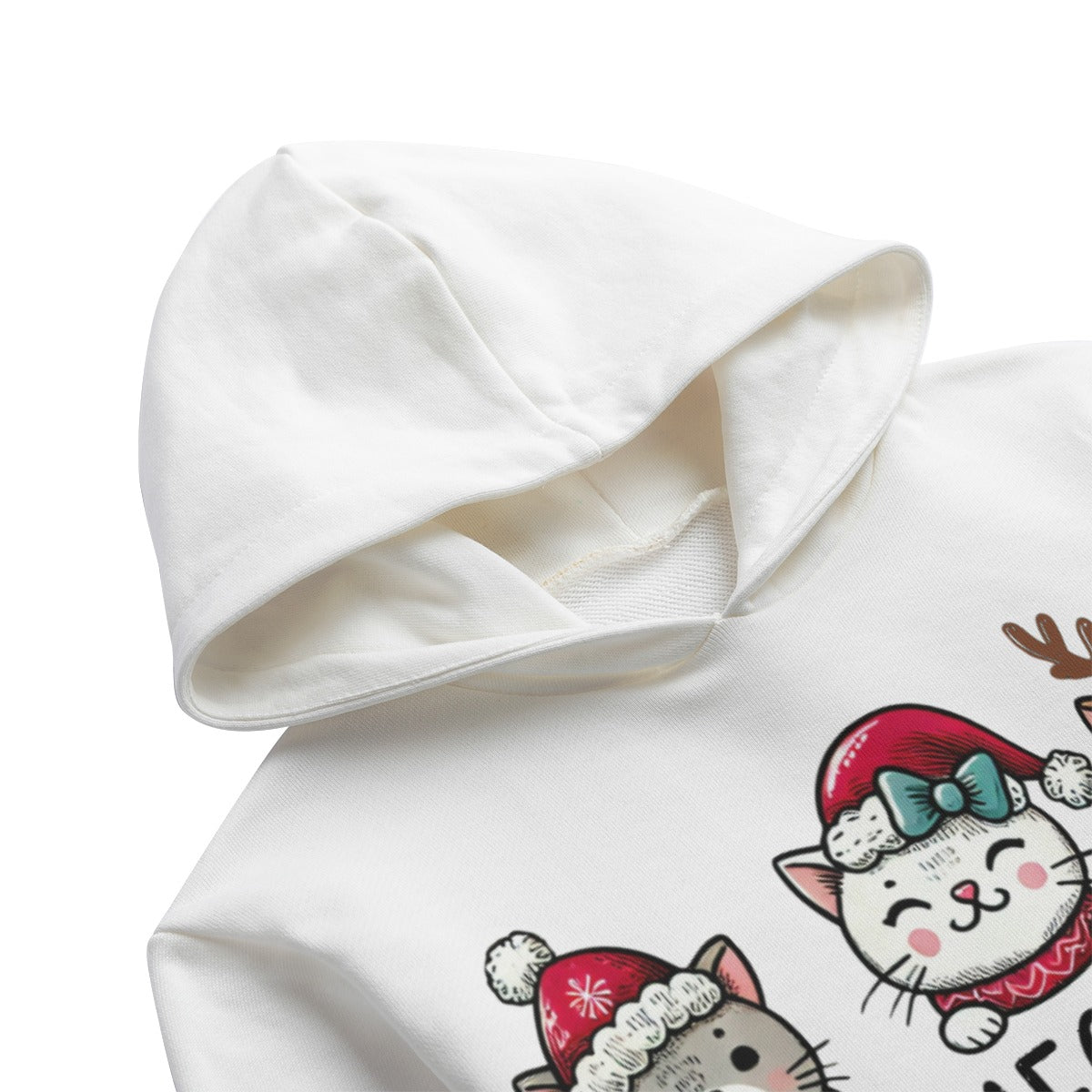 Meowy Christmas | Classic Kids’ Cotton Hooded Sweatshirt - Soft, Warm & Built for Play