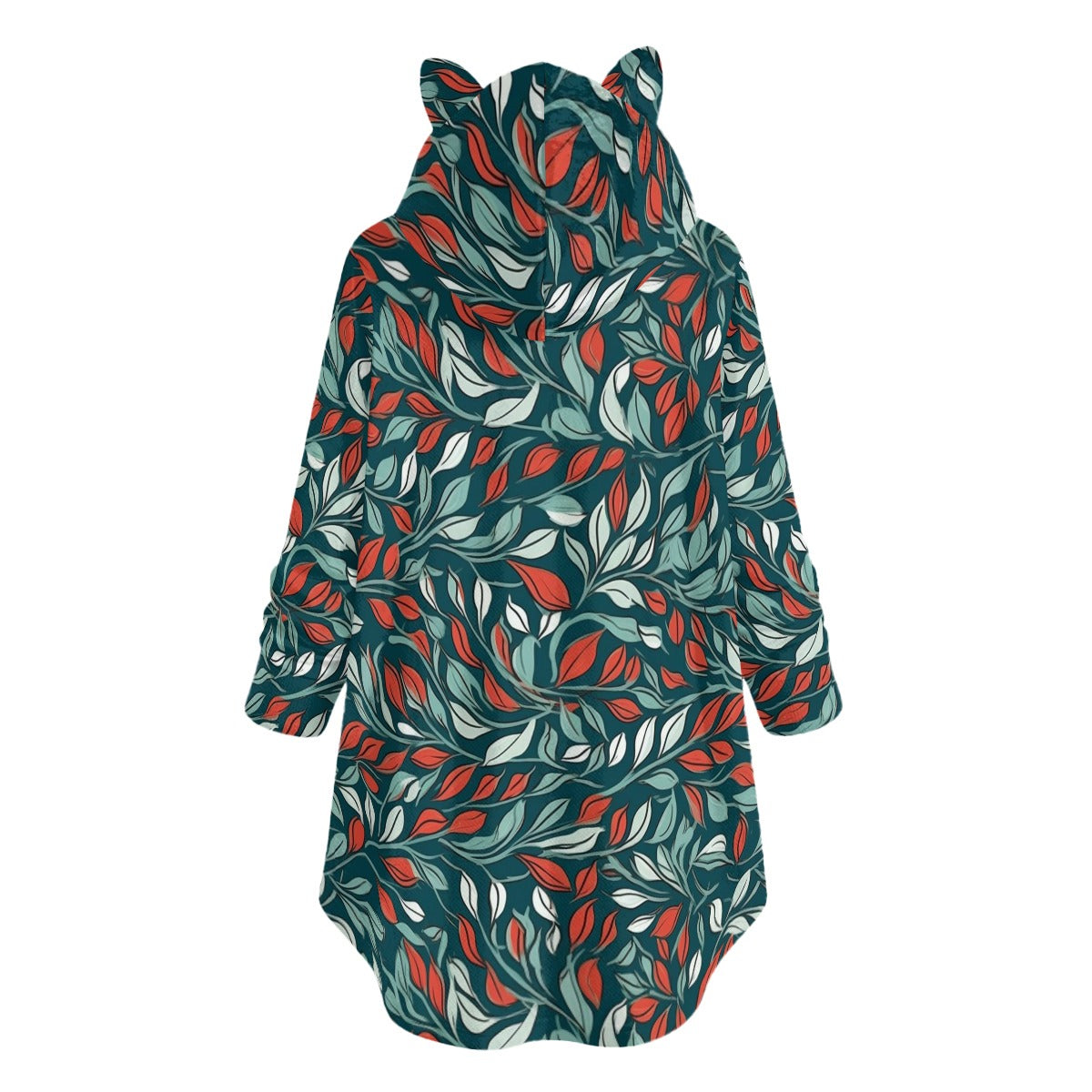 Women's Festive Flannel Hoodie with Cat Ears - Cozy, Playful, and Purr-fectly Warm