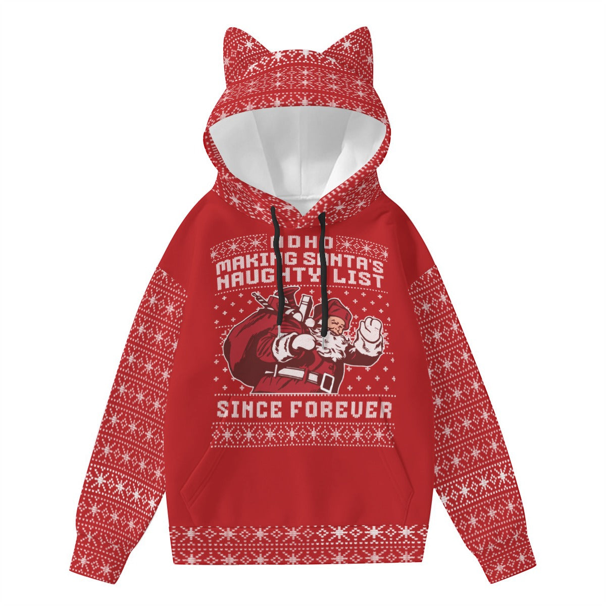 Santa's Naughty List | Cozy Cat Ear Hoodie - Everyday Cute, Fun, and Ready to Wear Comfort