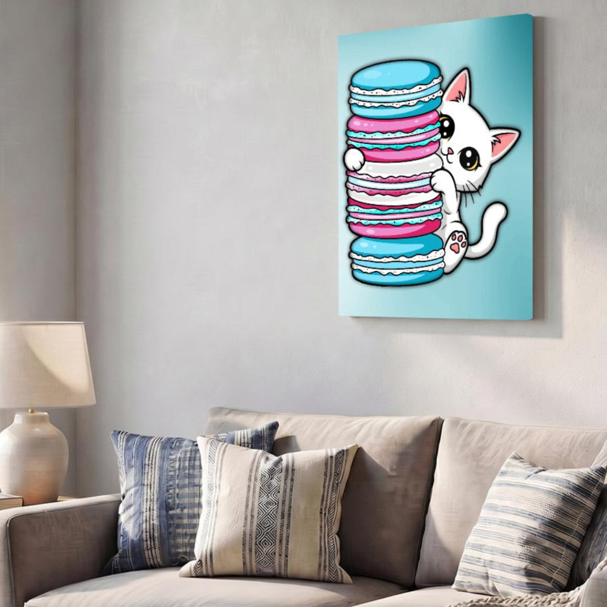 Peeking Kitten | Vertical Framed Canvas Wall Art - Ready-to-Hang
