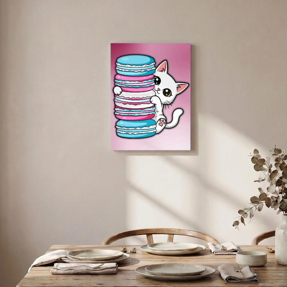 Peeking Kitten | Vertical Framed Canvas Wall Art - Ready-to-Hang