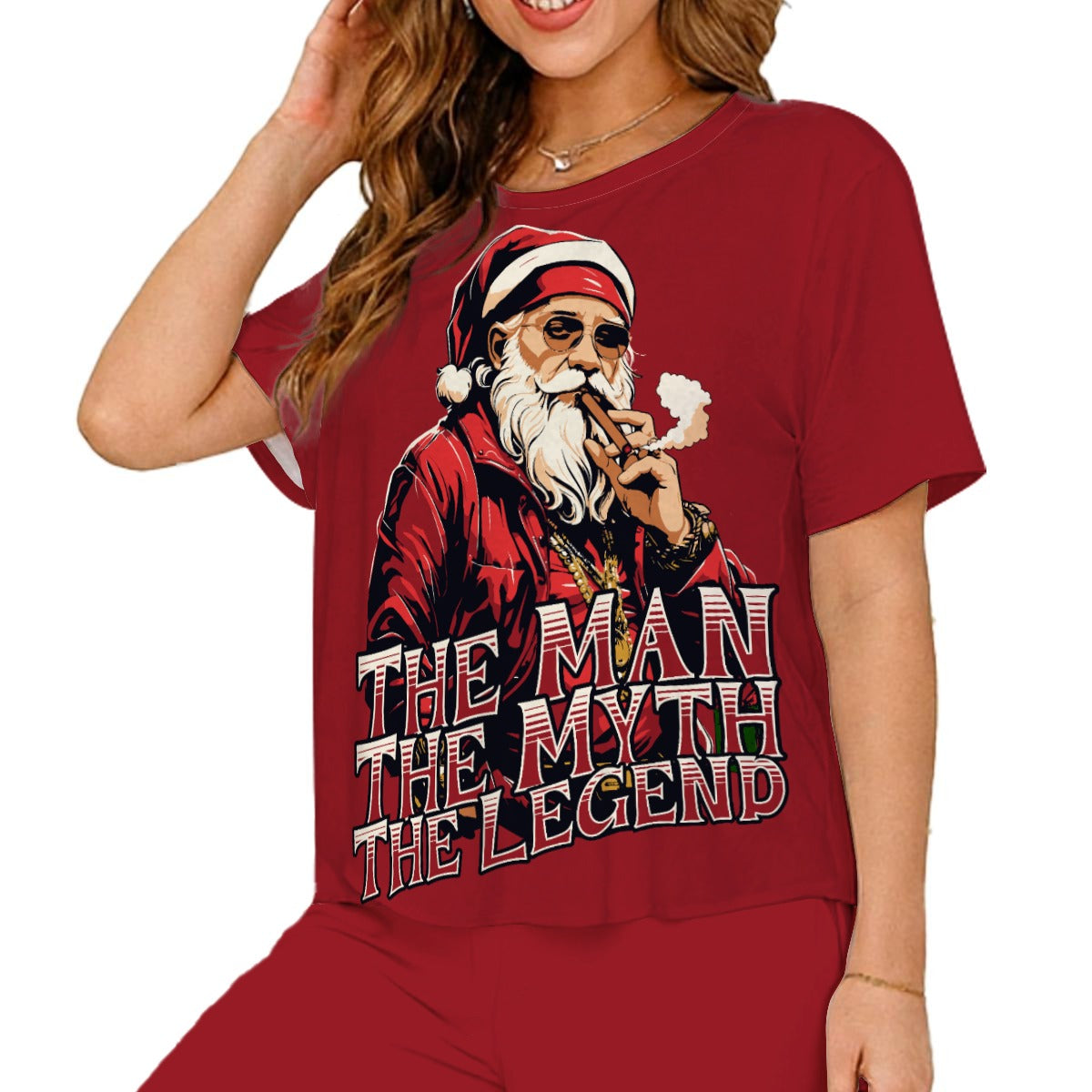 Santa, The Man, The Myth, The Legend | Women’s Loungewear PJ Set – Soft Double-Brushed Comfort